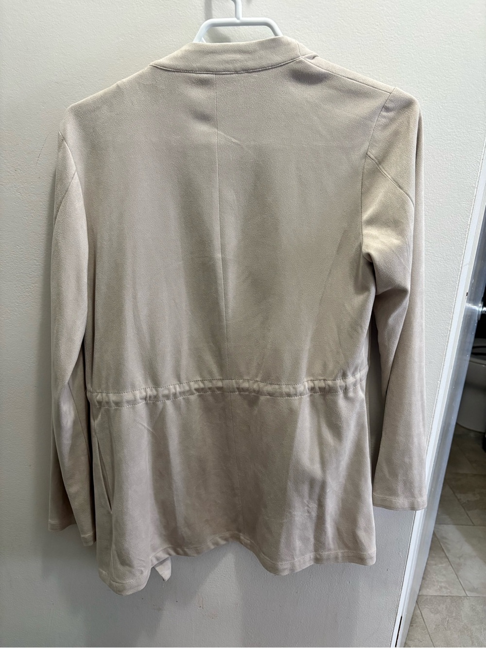 Thread & Supply Taupe Drawstring Open-Front Cardigan - Picture 2 of 3